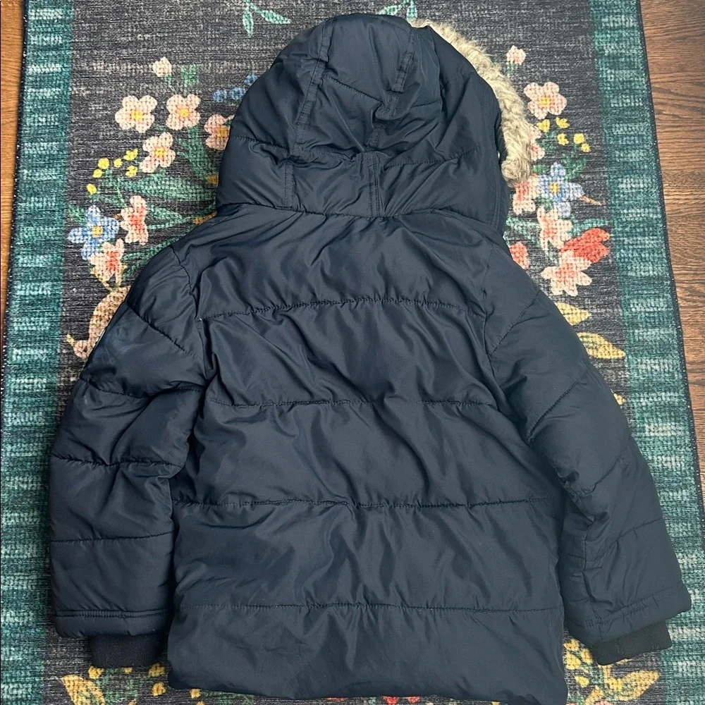 Abercrombie Ultra Collection Navy Blue Puffer Parka with Hood, Size 5/6